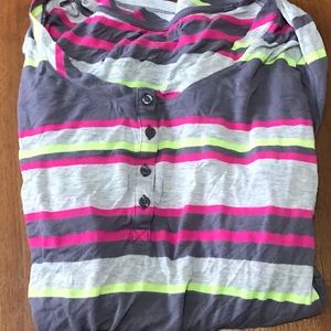 Long sleeve stripped round neck top